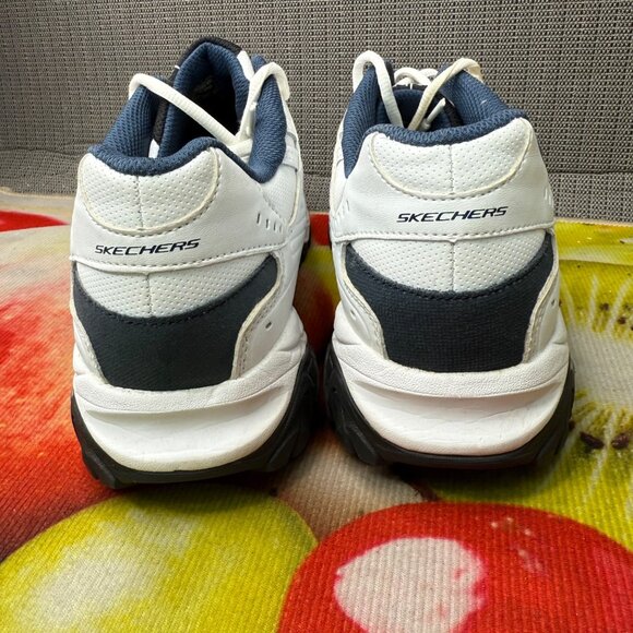Skechers Reprints Mens Size 11 White & Navy Memory Foam Athletic Sneakers - Picture 3 of 8